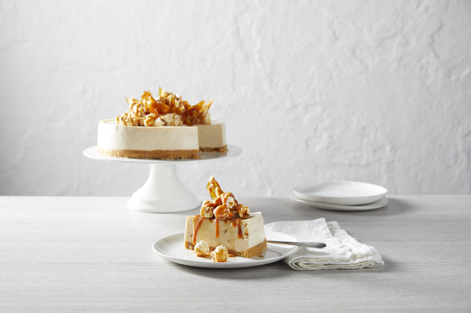 Peanut Butter Cheesecake with Salted Caramel Brittle Bega Foodservice
